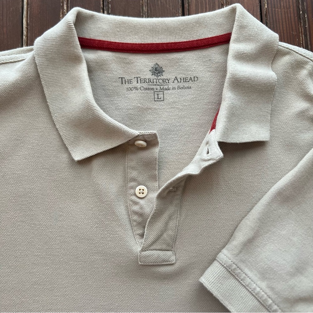 The Territory Ahead 100% cotton short sleeve polo size large